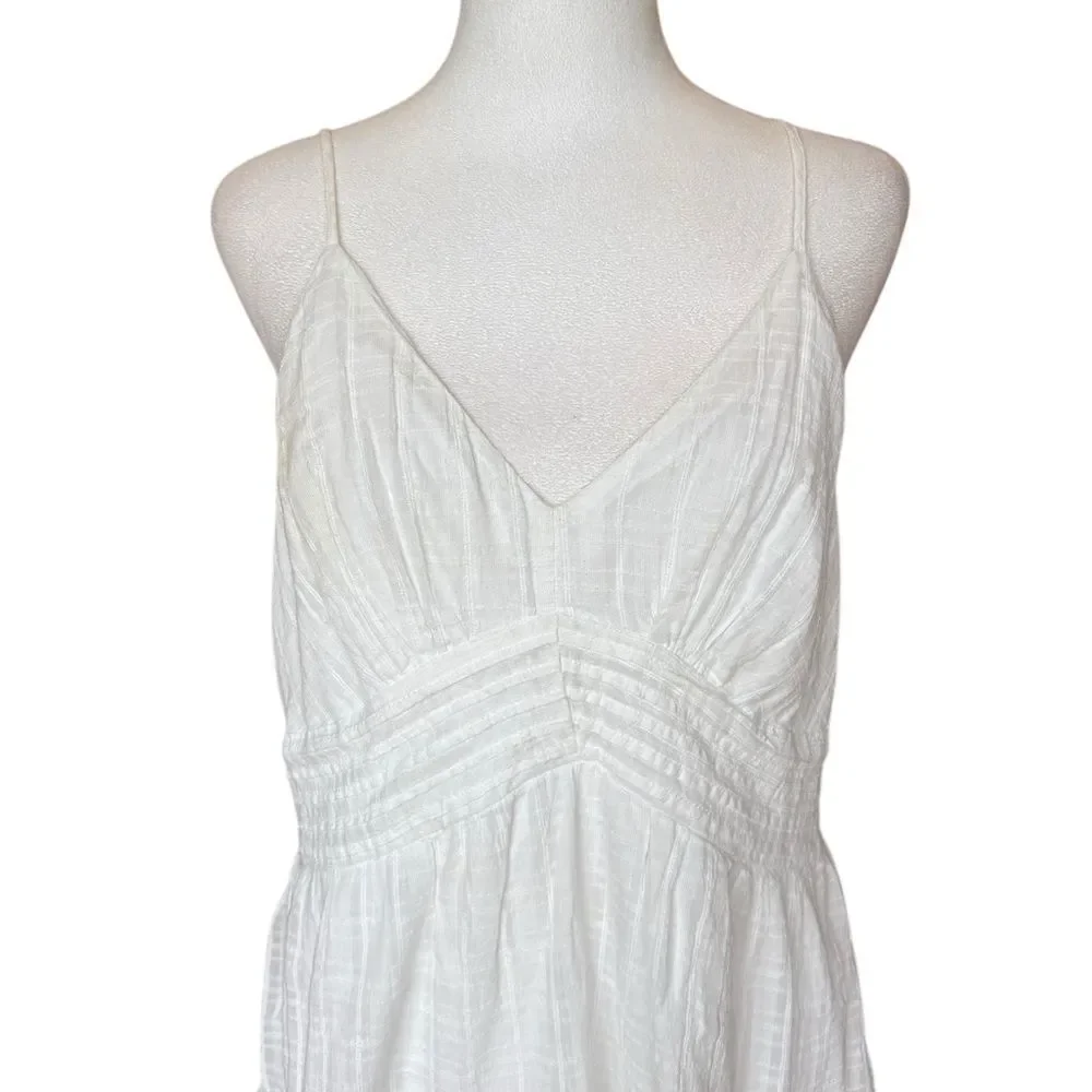 American Eagle Babydoll Mini Dress Strappy Open Back Womens Size Large White